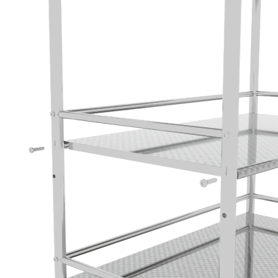 HOMCOM Carrello Multiuso a 3 Livelli Regolabile 60x35x77 cm