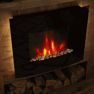 HOMCOM Camino Elettrico 900-1800W Fiamma 7 Colori e Telecomando