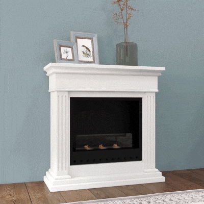 HOMCOM Biocamino 3 Bruciatori Pannello in Vetro Copertura 18㎡