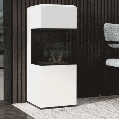 HOMCOM Chimenea de bioetanol de sobre pies con quemador 1,2L, aproximadamente 3H de duración de combustión, cobertura 20 a 25 m²