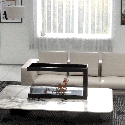 HOMCOM Camino Bioetanolo a 3 Lati Bruciatore 2.4L Durata 4 Ore