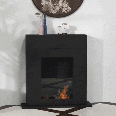 HOMCOM Camino Bioetanolo da Terra Bruciatore 0.9L Durata 3h Nero