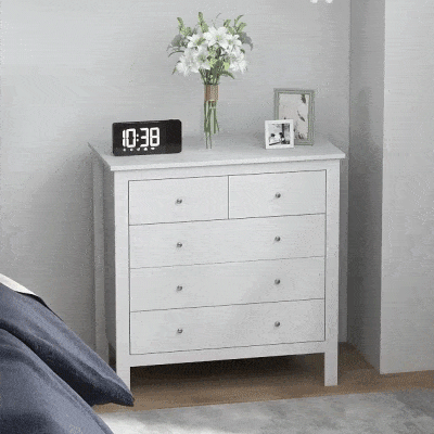 HOMCOM Kommode, Sideboard, leises Öffnen/Schließen, Kippschutz, 79 x 39,5 x 80,5 cm, Weiß
