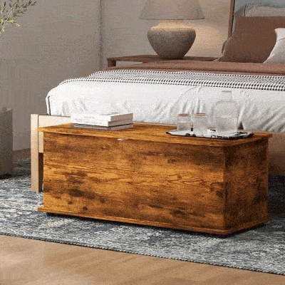 Storage Chest 100W x 40D x 40Hcm Rustic Brown