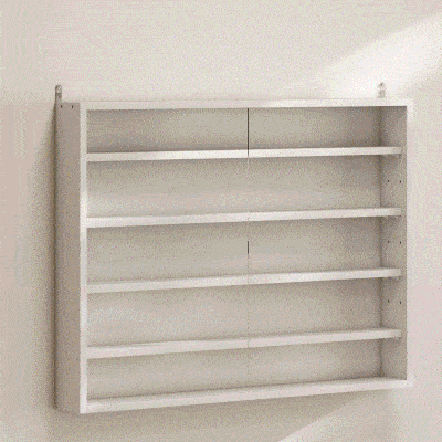 HOMCOM Vitrina Expositora Vitrina de Pared con Estantes Ajustables y 2 Puertas Correderas de Vidrio para Colecciones Perfumes Figuras de Decoración 80x9,5x60 cm Blanco