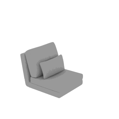 HOMCOM Poltrona Sofá Cama Conversível 1 Lugar com 1 Travesseiro com Encosto Ajustável Cinza Claro