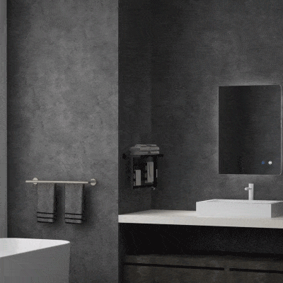 kleankin Miroir Salle Bain LED 80x60cm Blanc