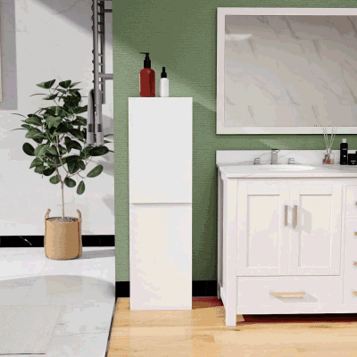 kleankin Mobile colonna bagno 35x25x120cm Bianco