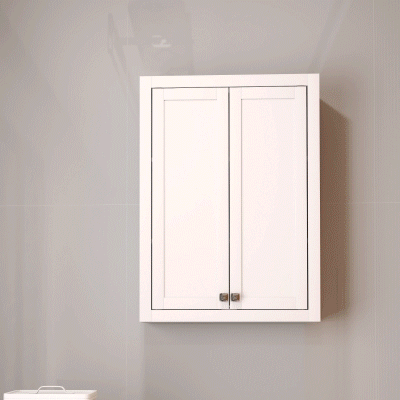HOMCOM Wall-Mounted Bathroom Cabinet Adjustable Shelves White