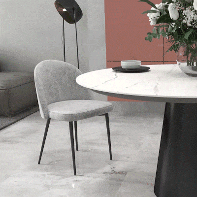 Set de 2 scaune pentru sufragerie, 49x50x77cm, gri