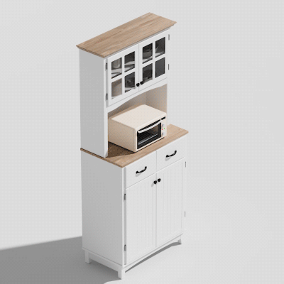 HOMCOM Kitchen Cupboard Storage Cabinet White 2 Drawers