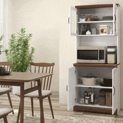 Bufet de Bucătărie, 72x40x178 cm, Alb