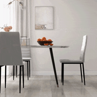 HOMCOM Set sedie da pranzo 41cm x 50cm x 97cm Bianco