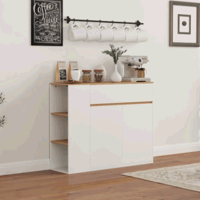 HOMCOM Buffet 105cm x 30cm x 81,5cm Bianco