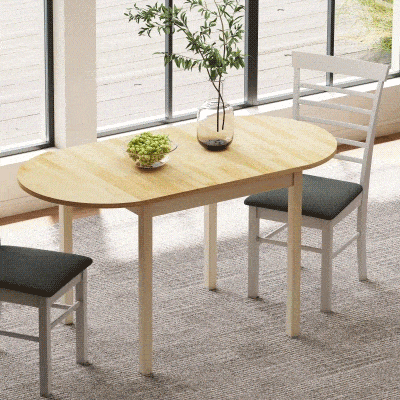 HOMCOM Tavolo Allungabile a Ribalta per 4-6 Persone color Legno
