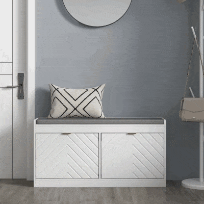 HOMCOM Panca porta scarpe 106x24x52.5cm Bianco