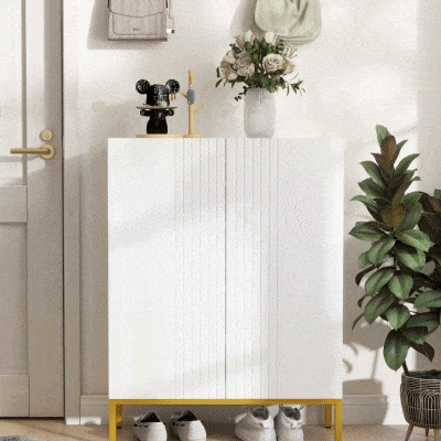 HOMCOM Sapateira de 5 Níveis com Portas e Prateleiras Ajustáveis para 15-20 Pares 72x31,5x95 cm Branco