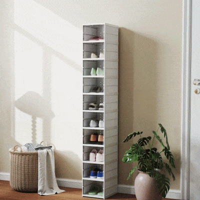 HOMCOM Scarpiera Pieghevole Slim con 10 Contenitori