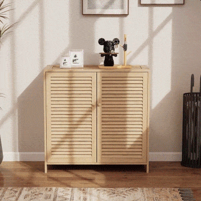 HOMCOM schmaler Schuhschrank, Rattan, schmal, hoch, Holz, kleine Schublade, dünn