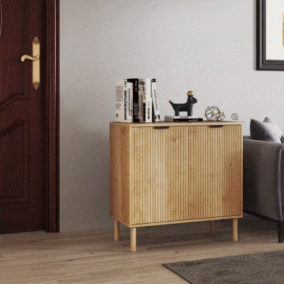 HOMCOM Mobile Contenitore a 2 Livelli in Truciolato color Rovere