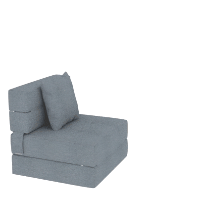 HOMCOM Poltrona Cama Conversível Sofá 1 Lugar com 1 Almofada Removível Tecido Cinza Claro