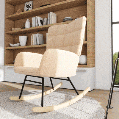 HOMCOM Sillón Mecedora de Diseño Retro Madera Maciza Sillón relax 98x71x101 cm Marrón