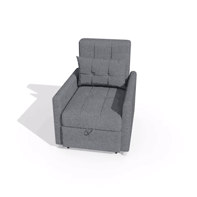 HOMCOM Poltrona Letto Singolo 3 Reclinazioni 69x82x85cm, Grigio