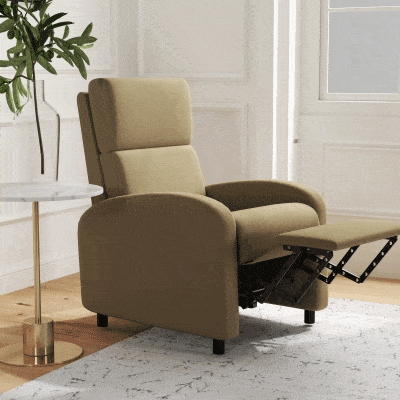 HOMCOM Sillón relax sillón reclinable salón sillón de relax- respaldo ajustable hasta 160° reposapiés integrado