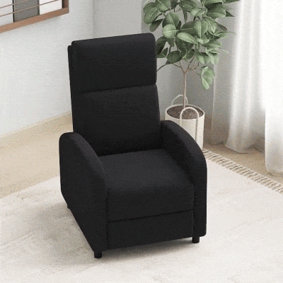 HOMCOM Poltrona Relax Reclinável até 160° Poltrona Reclinável Manual com Apoio para os Pés 64x86x102 cm Preto