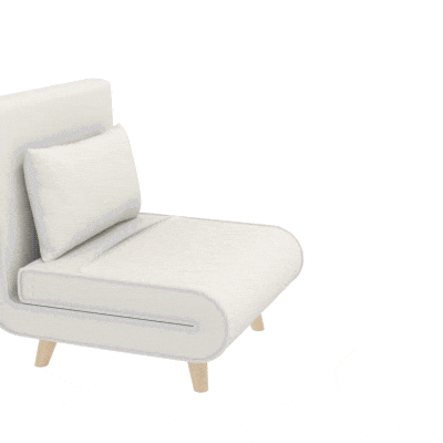 HOMCOM Sillón Cama Individual 2 en 1 Sofá Cama Plegable con Respaldo Ajustable y Cojín para Sala Dormitorio 72x78x79 cm Crema