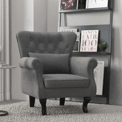 Fotoliu vintage cu spatar cu aripi, Scaun Accent, Fotoliu