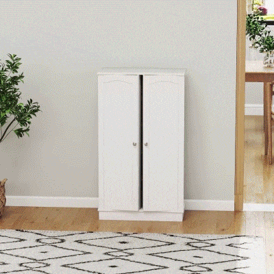 HOMCOM Armario mueble de cocina despensa 2 puertas con 5 estantes y 12 porta especias - 60x30x104 cm - Blanco