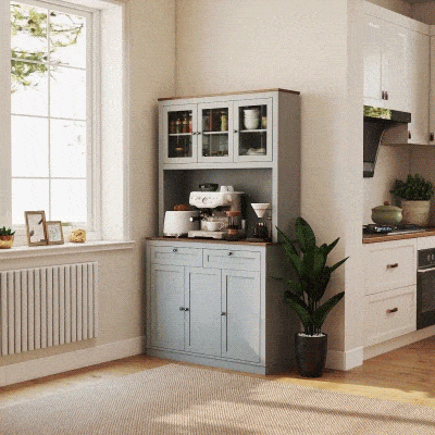 HOMCOM Armadio da Cucina 100x40x180 cm Grigio