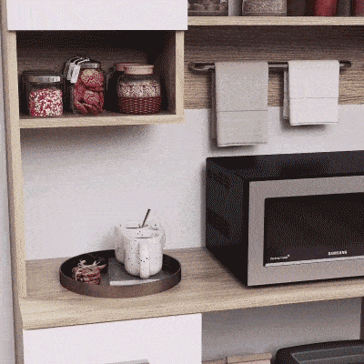 HOMCOM Mobile Dispensa con Cassetto Armadietti e 4 Ripiani Bianco