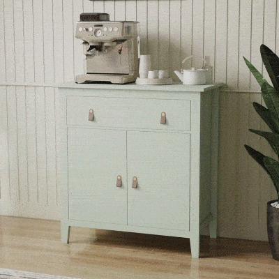 HOMCOM Sideboard, Aufbewahrungsmöbel mit Schublade, Doppeltür, verstellbares Regal, 80 x 40 x 90 cm, hellgrün
