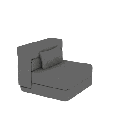 HOMCOM Sofa podłogowa, tapicerowana, przekształcalna w materac, pianka, poduszka, Szary