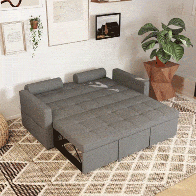 HOMCOM Divano convertibile 2 posti 151x137.5x84cm Grigio