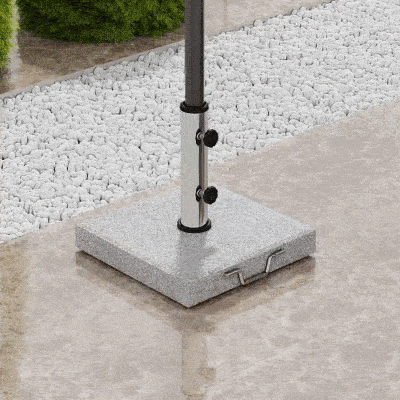 Outsunny Sonnenschirmständer aus Edelstahl Schirmständer mit Griffe, halbrund Schirmhalter, Schirmgewichtfür Sonnenschirm Ø3,8-Ø4,8 cm, für Balkon, Terasse, Garten, Grau