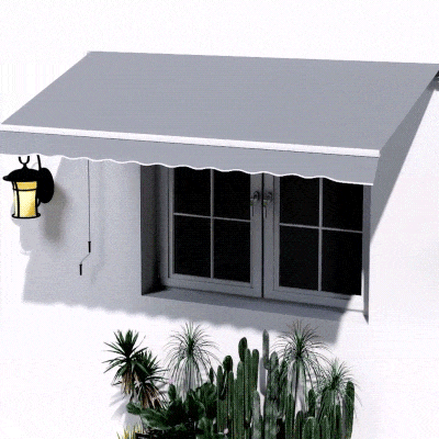 Outsunny Tenda da Sole Avvolgibile 2.5x2 m Grigio e Bianco