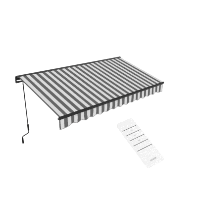 Markiza balkonowa elektryczna 395x250cm, UV-ochrona, szara