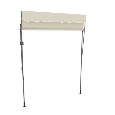 Outsunny Toldo Manual Retráctil 200x120x210-310 cm para Balcón y Terraza con Altura Ajustable con Manivela Crema