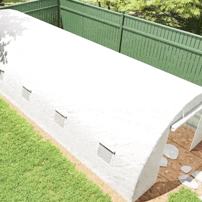 Seră Tip Tunel 8x3x2m cu Înveliș din Plastic Alb