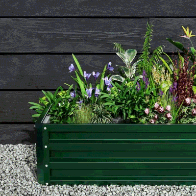 Strat de Grădină Ridicat fără Bază din Oțel Verde