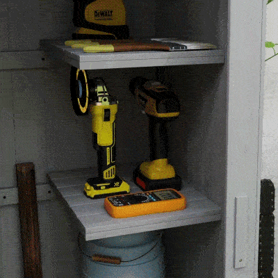 Outsunny Casetta Porta Attrezzi in Legno con 3 Mensole Grigio