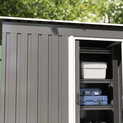 Garden Storage Shed 163 cm x 89 cm x 182 cm Light Grey