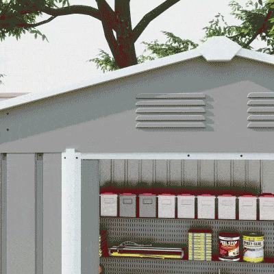 Outsunny Casetta da Giardino in Acciaio 2.3x1.7x1.9m Grigio