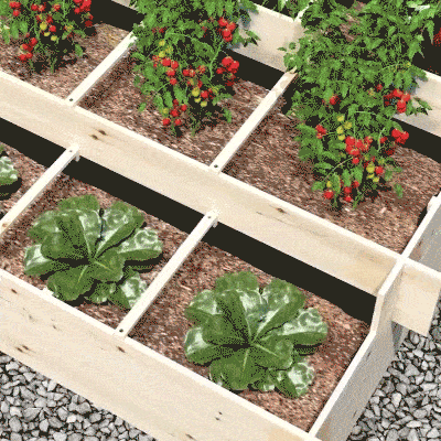 Outsunny Huerto Urbano Jardinera de Madera de 3 Niveles con Tela Geotextil para Cultivos Plantas Flores para Jardín Terraza Exterior 117x100x54 cm Natural