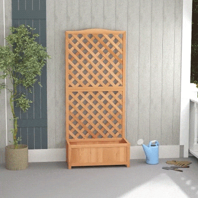 Jardiniera cu Grilaj – 76×36×170 cm Maro