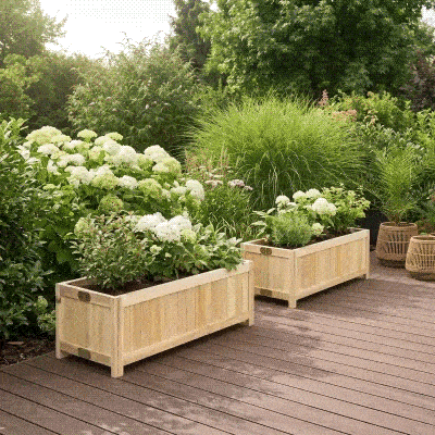 Outsunny Bac Fleurs Pliable 70x30x25cm Bois Sapin