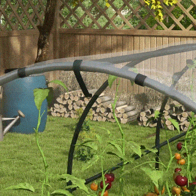 Outsunny Invernadero de jardín para tomates 7 arcos de acero cubierta de plástico 6x1,23x1,71 m Verde